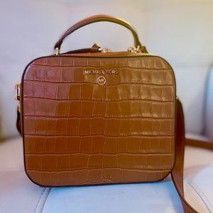 NEW Michael Kors - Jet Set Medium Crocodile Embossed Leather Crossbody Bag